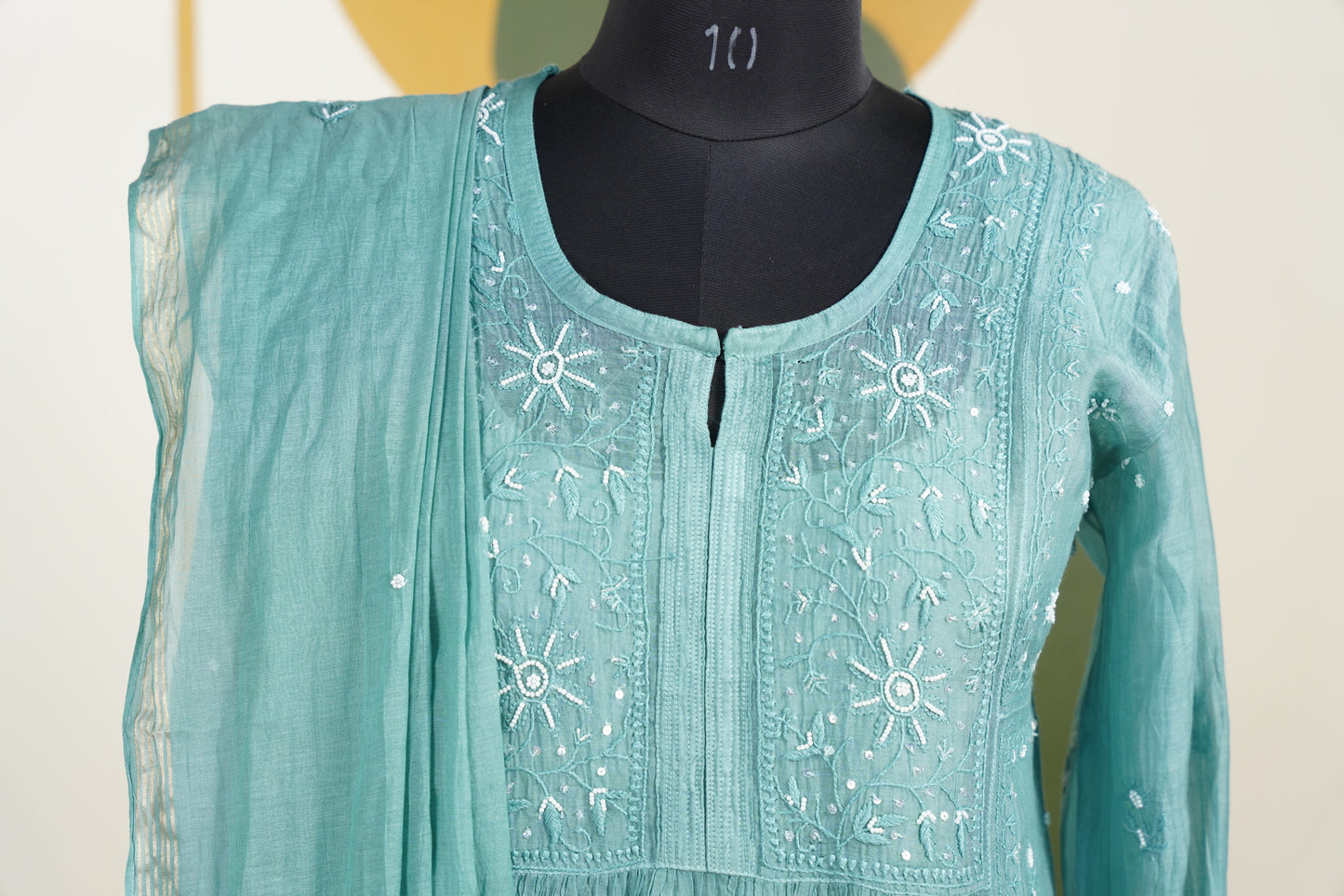 Sea Green chikankari Dress
