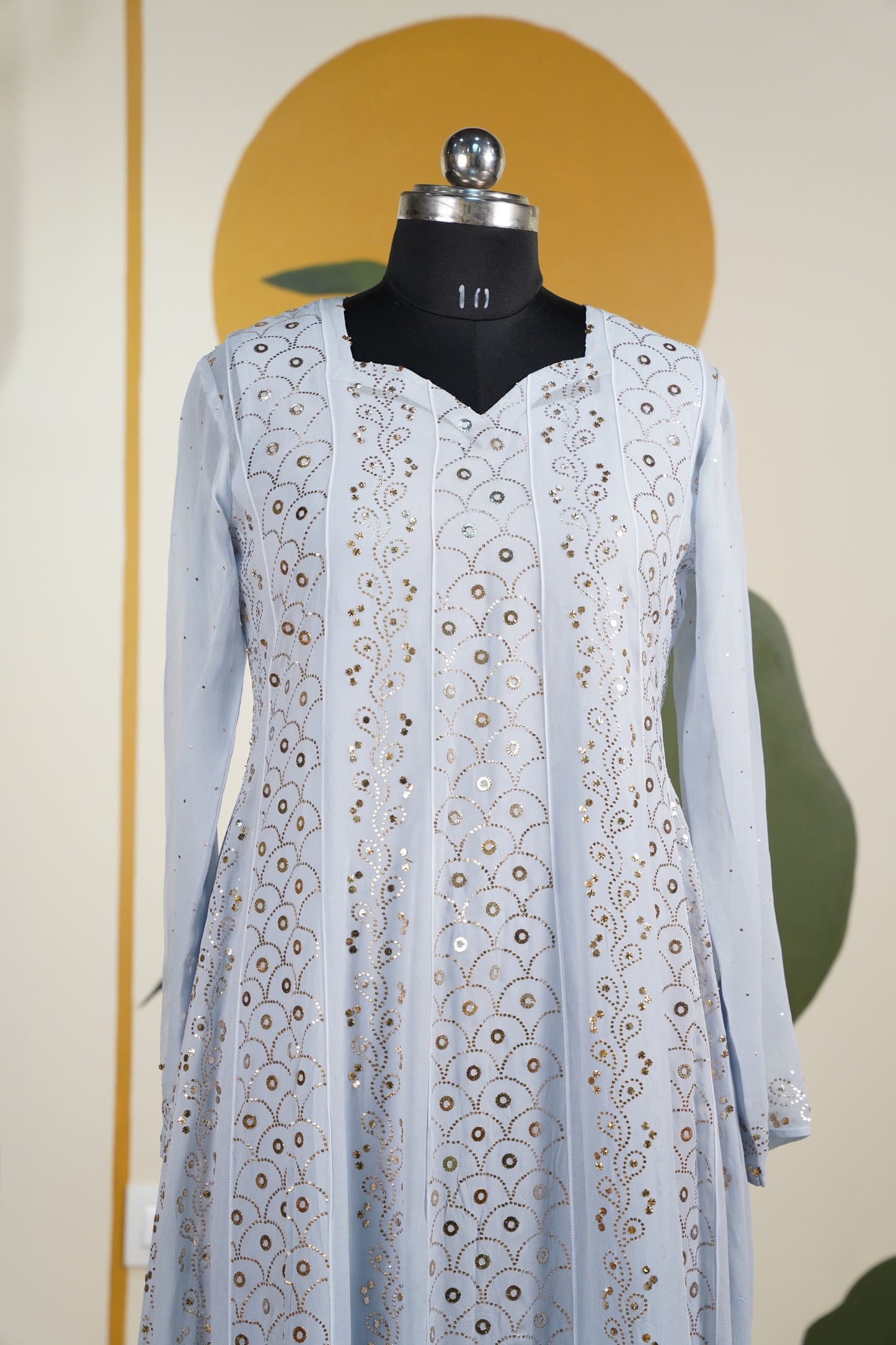 Powder Blue chikankari Dress