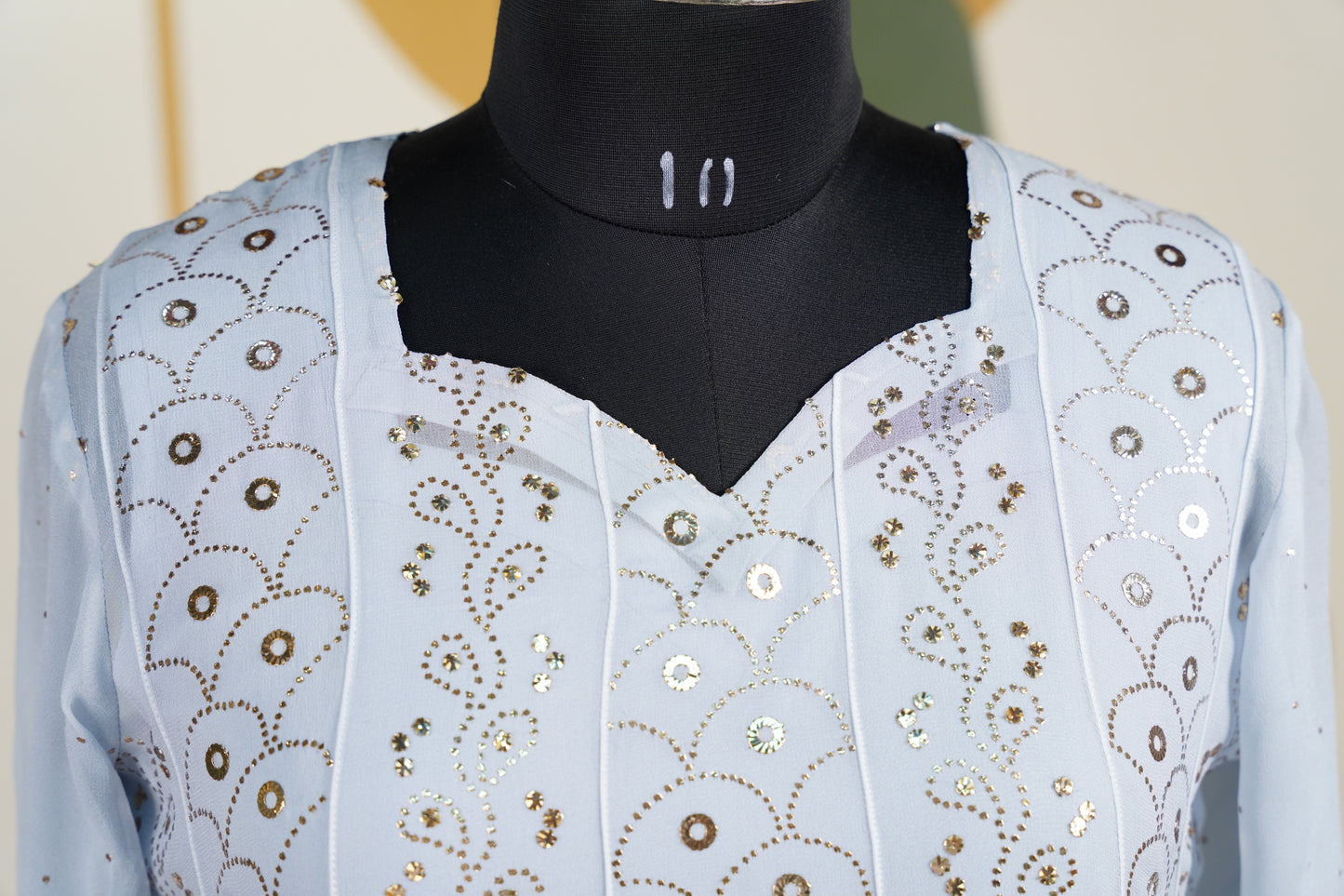 Powder Blue chikankari Dress
