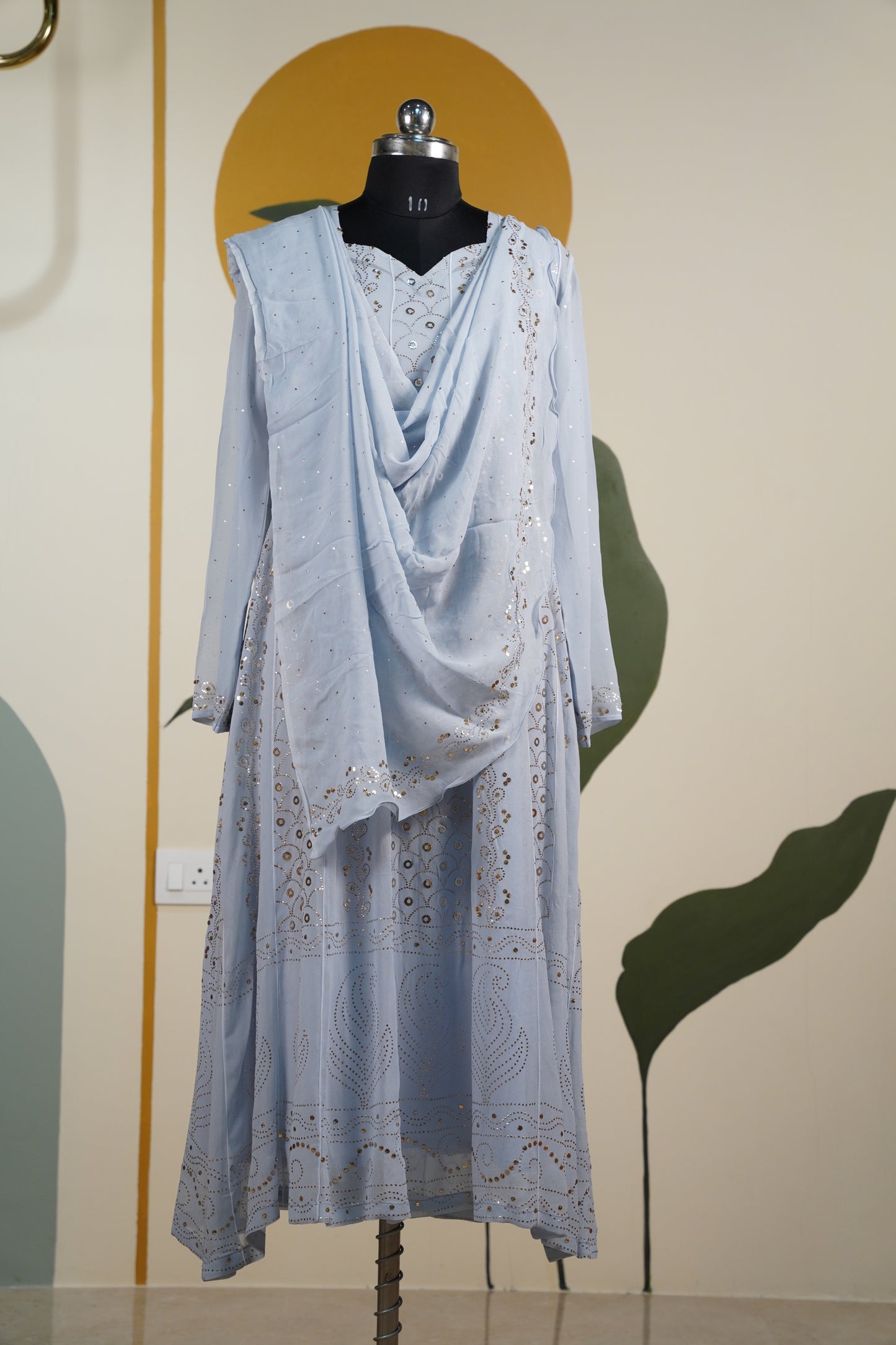 Powder Blue chikankari Dress