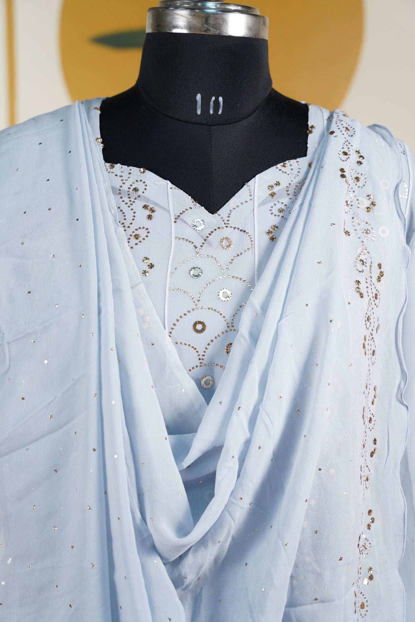 Powder Blue chikankari Dress
