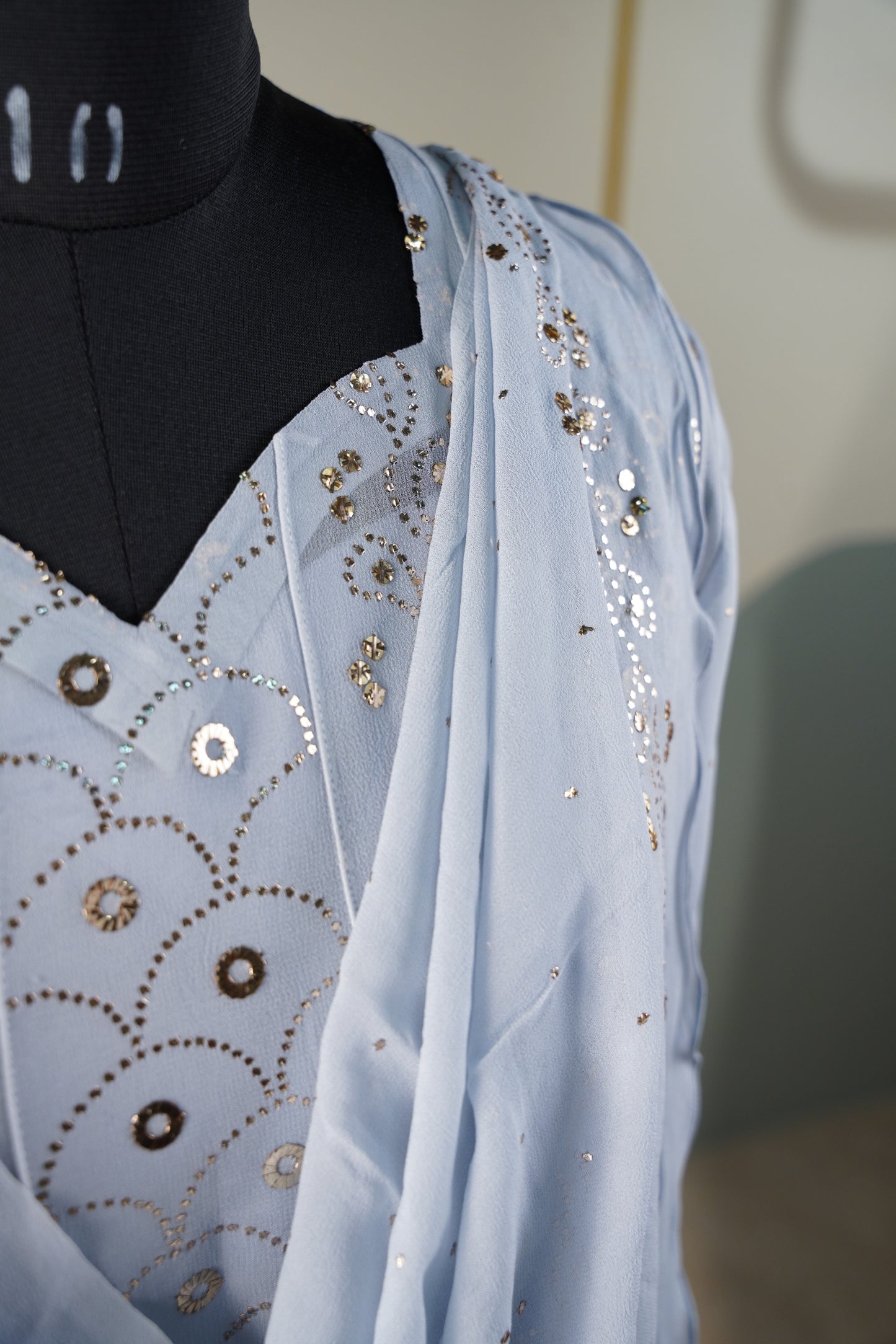 Powder Blue chikankari Dress