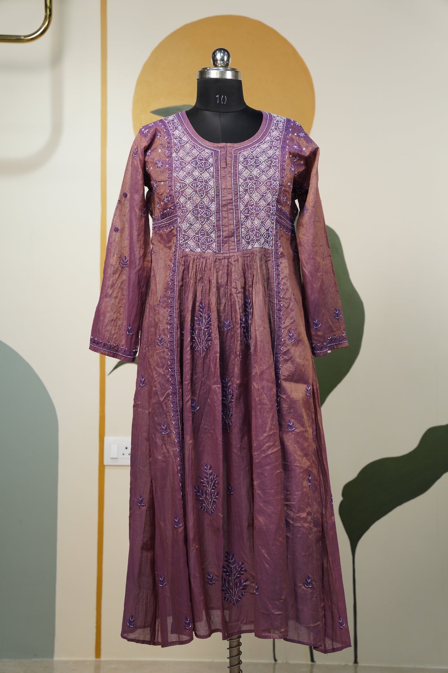 English color chikankari Dress