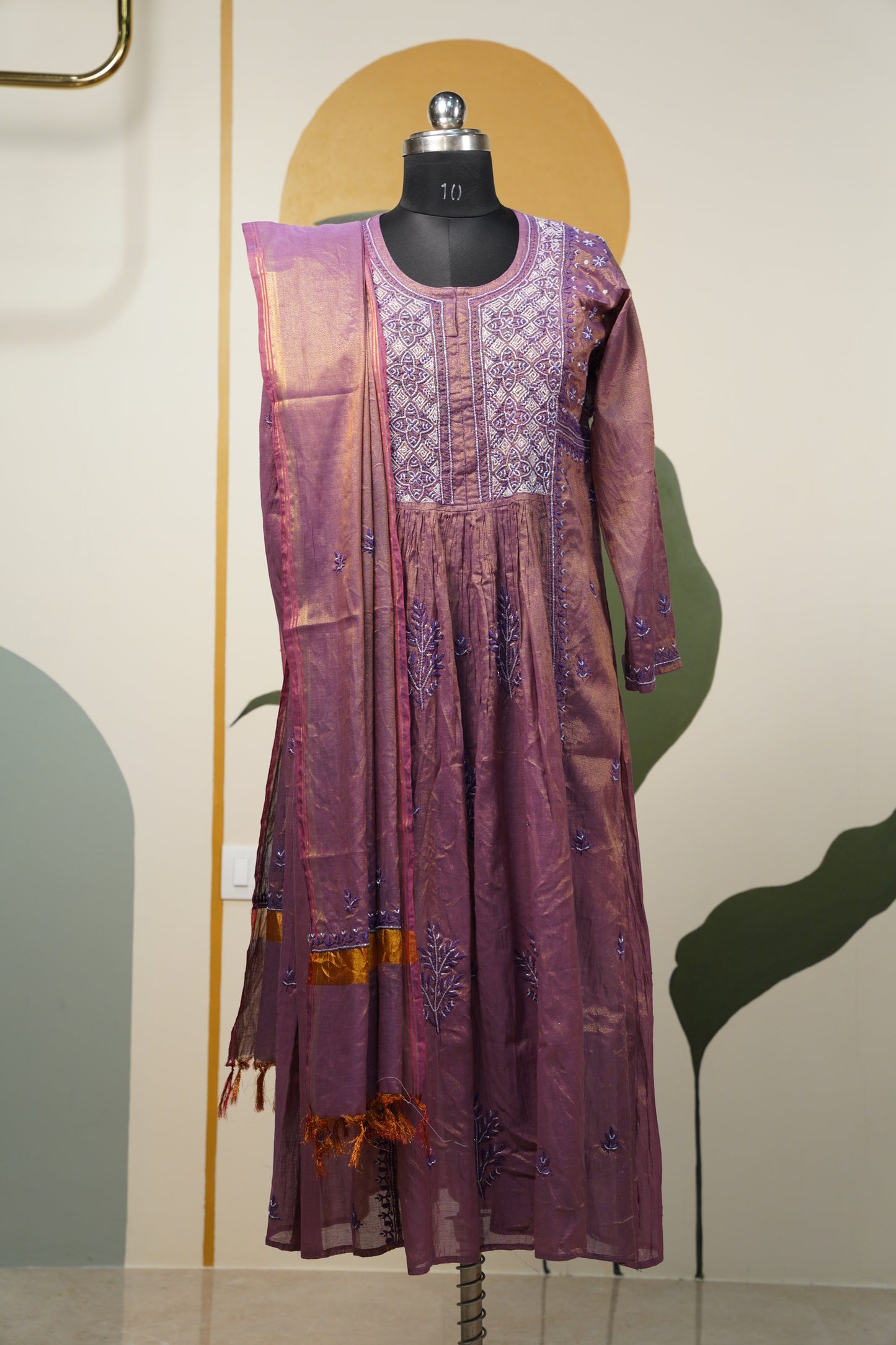 English color chikankari Dress