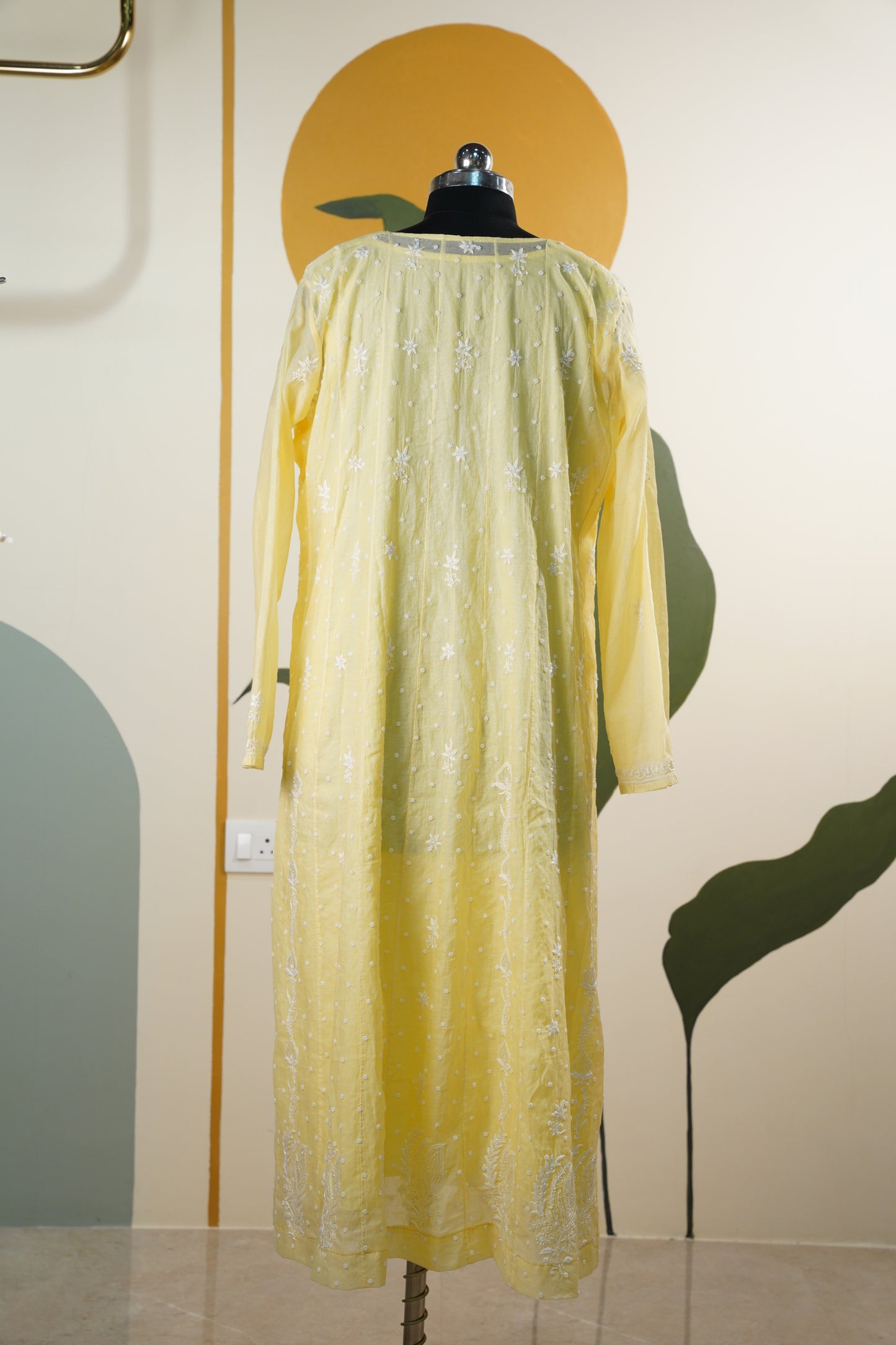 Yellow chikankari Dress