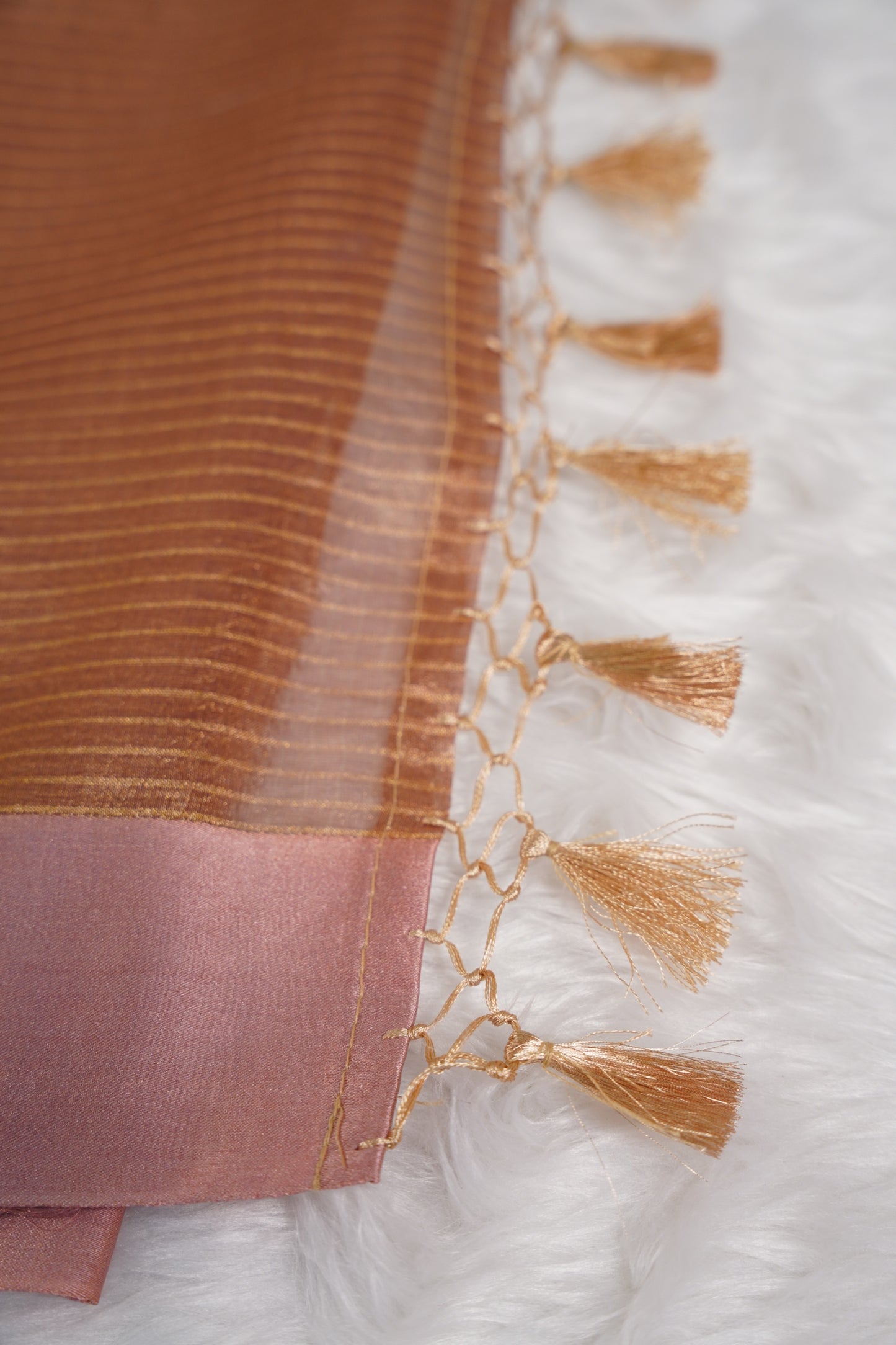 Banaras Tissue with Satin border - pink