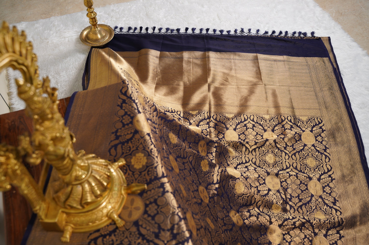 Banarasi Brocade Navy Blue