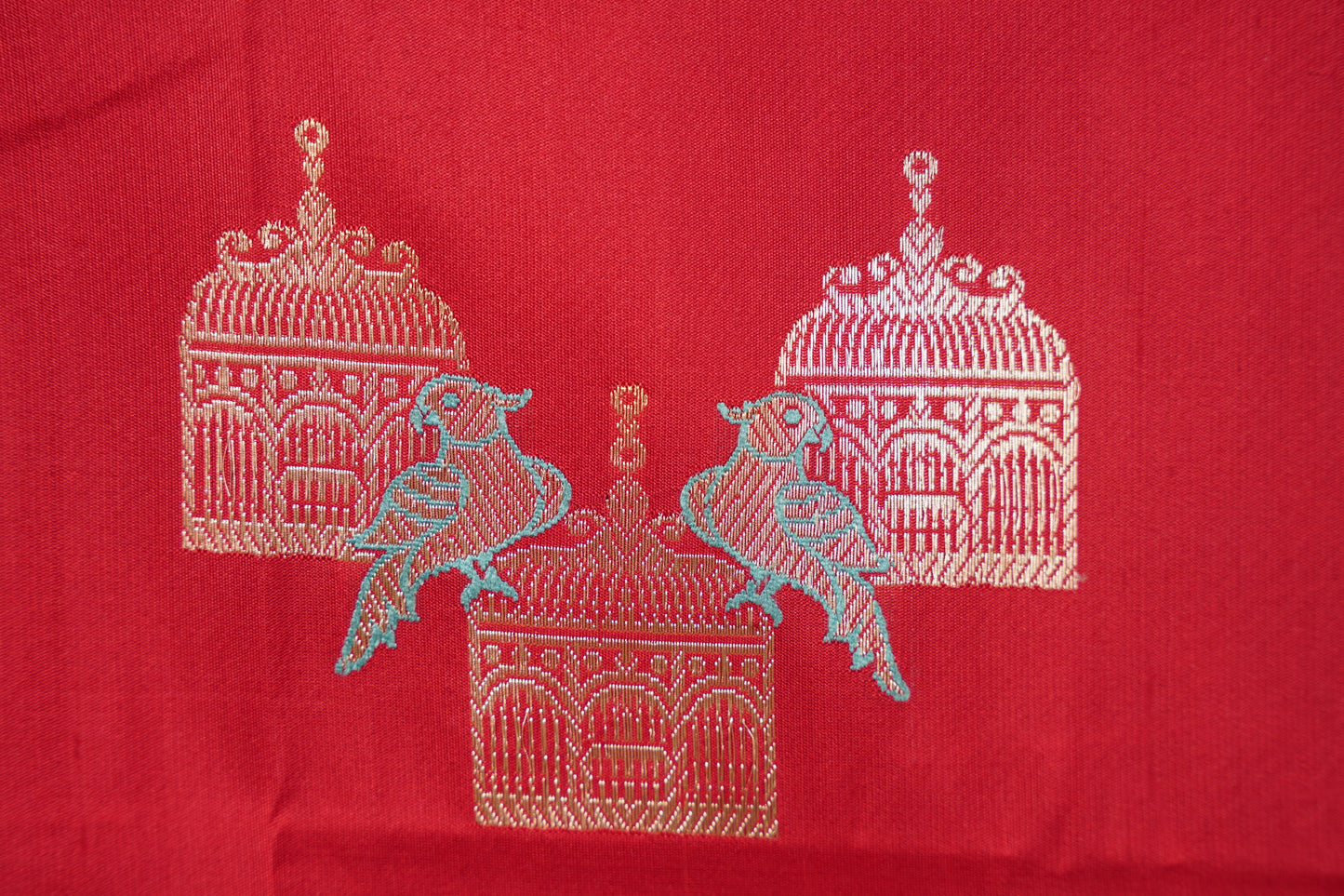 Red Banarasi birdcage