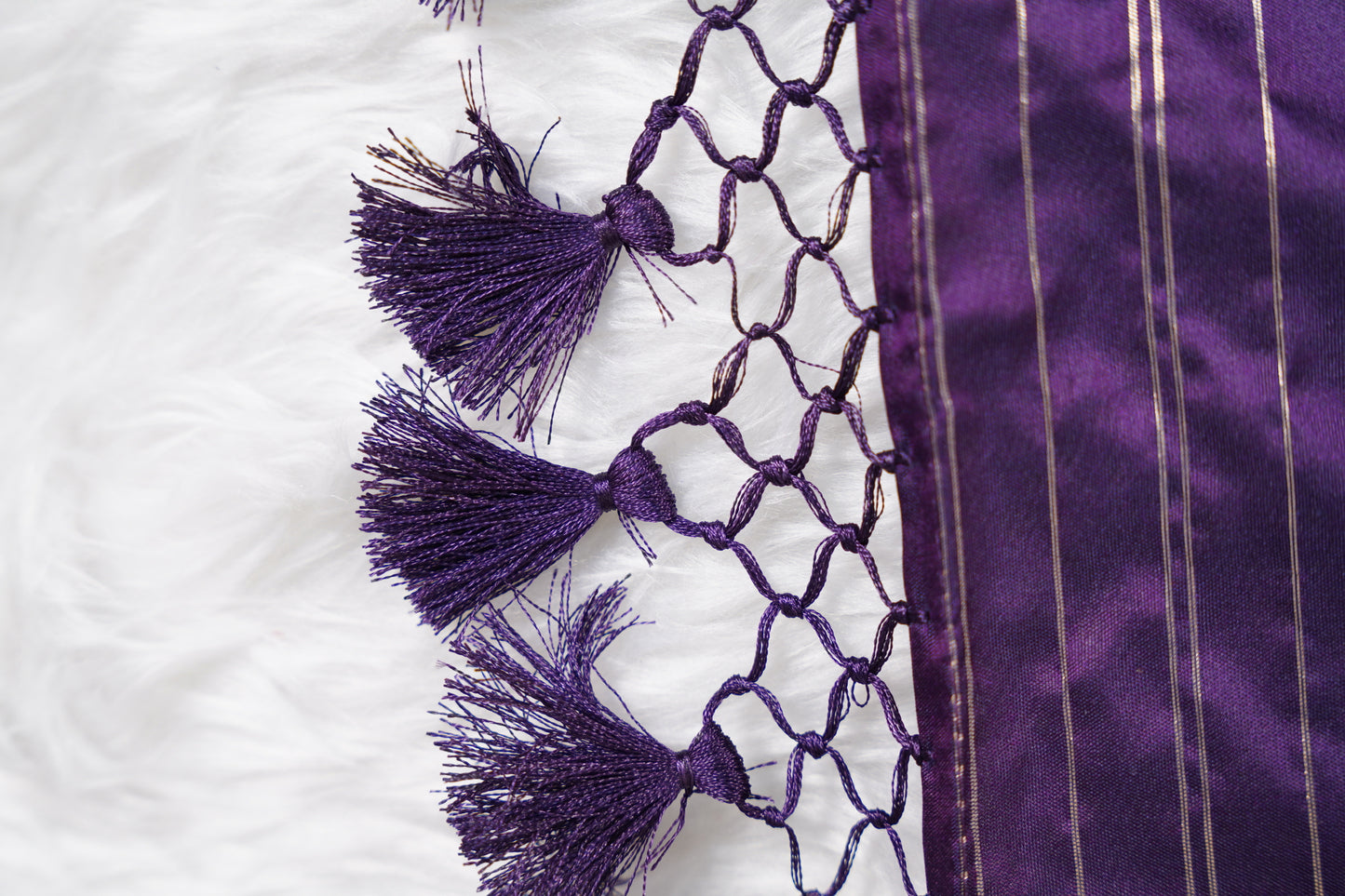 Purple Banarasi with intricate motifs