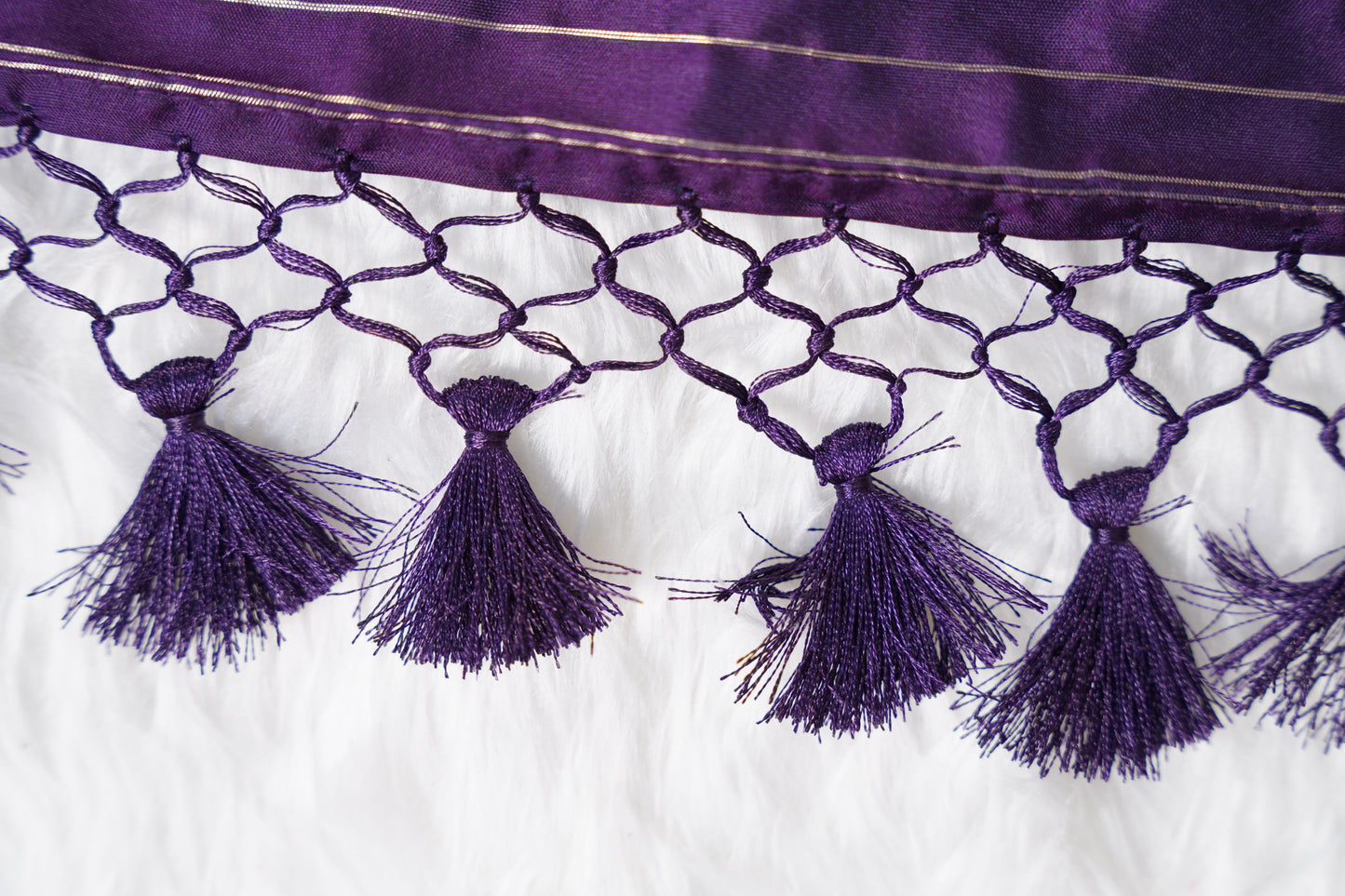 Purple Banarasi with intricate motifs