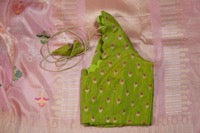 Peach Tissue Kadhuwa Jangla Half Meenakari Saree