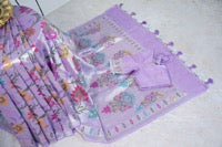 Banarasi Lavender Tussar all over Tissue saree