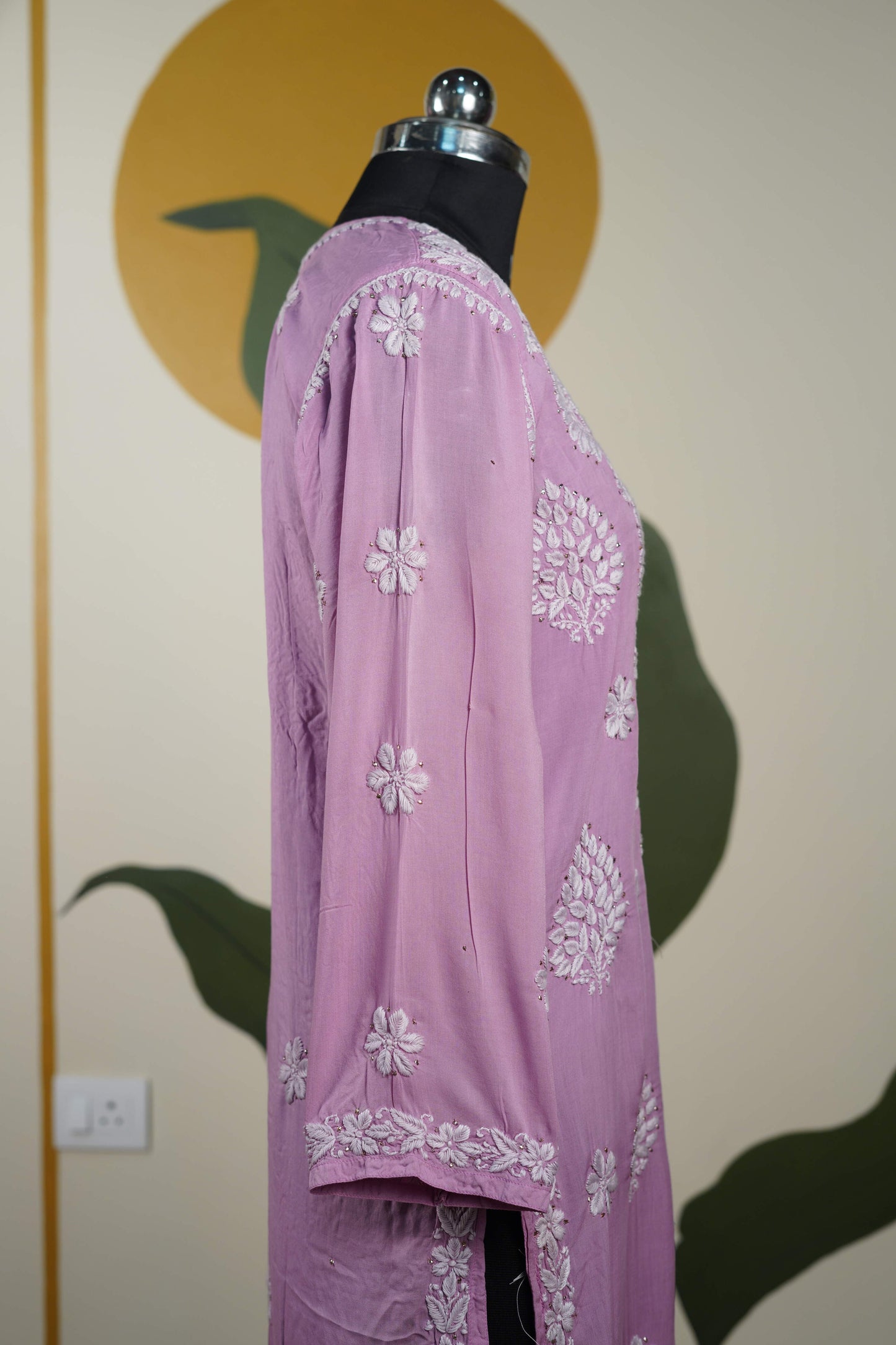 Lilac Modal Long Kurti with Mukesh Dress