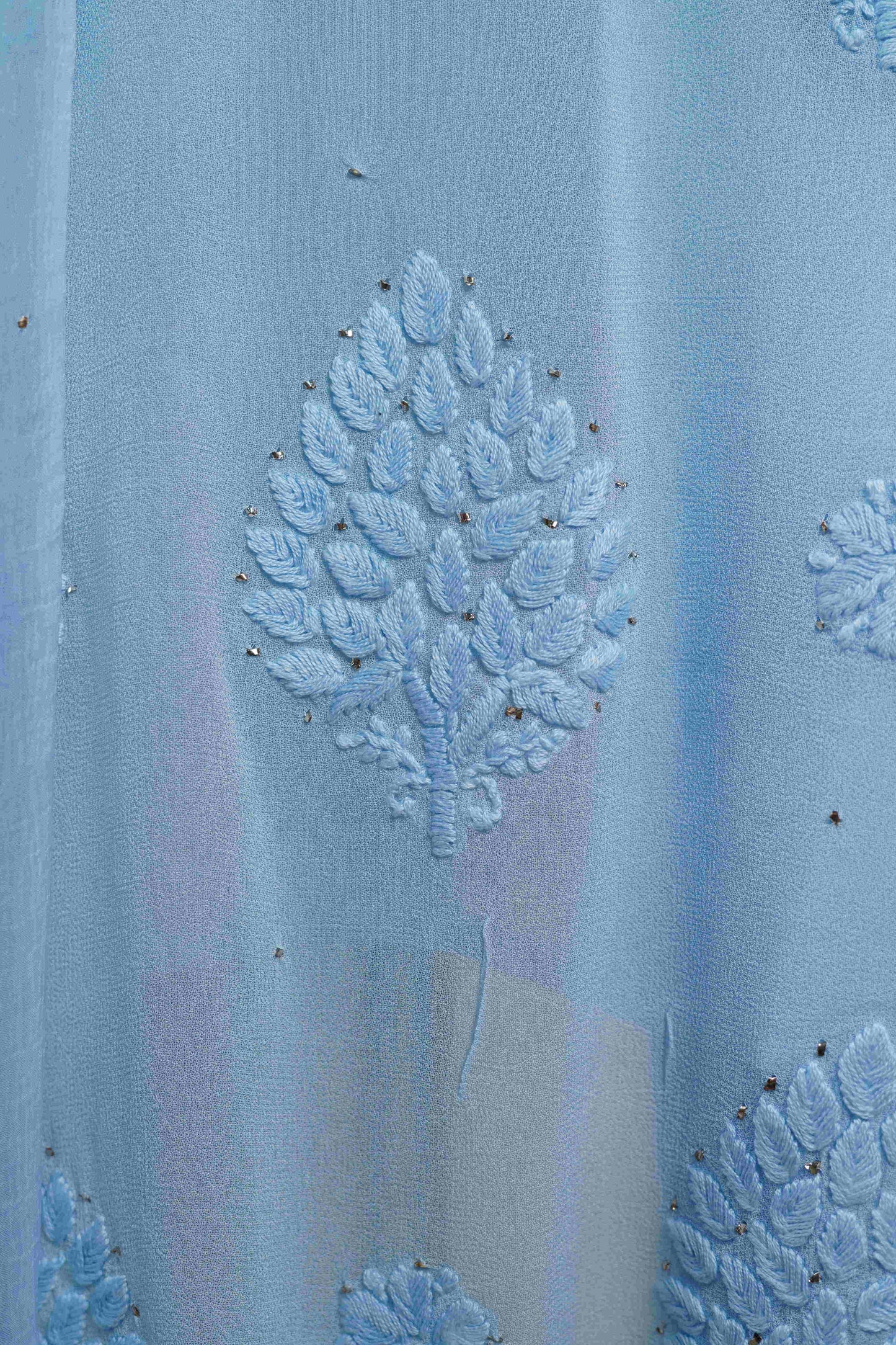 Baby Blue Viscose ombre 3 piece set Dress