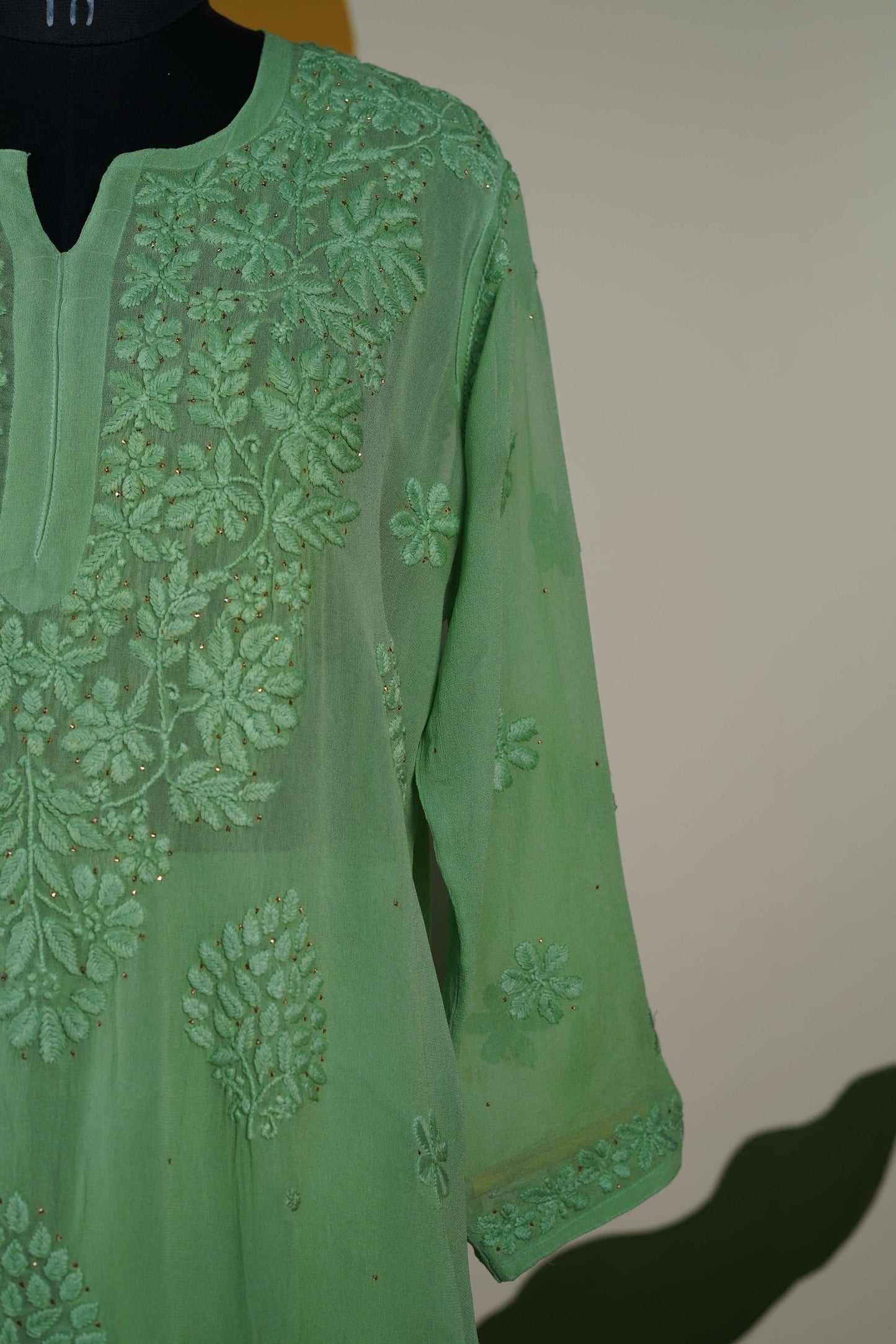 Green Chikankari Dress