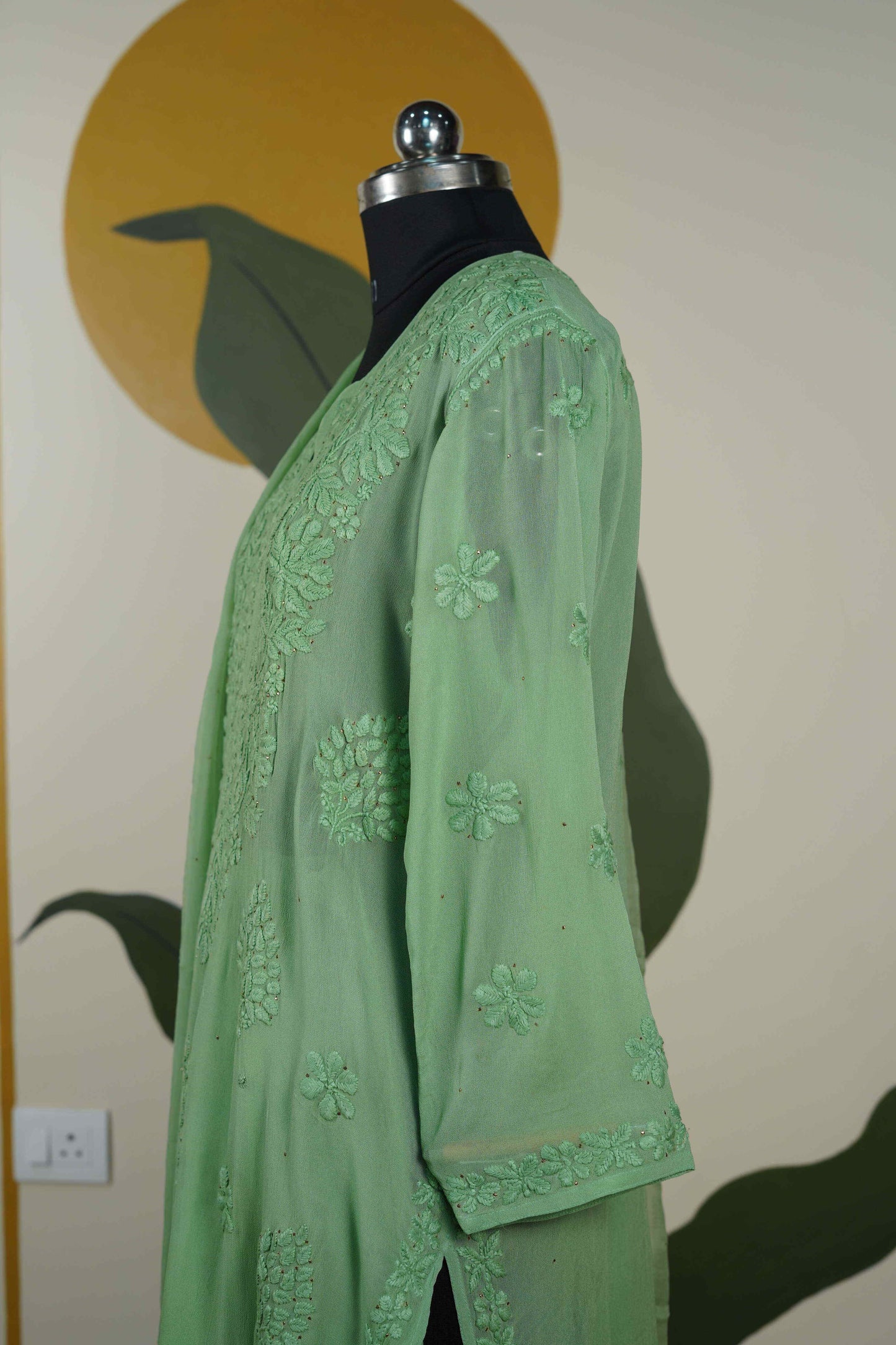Green Chikankari Dress