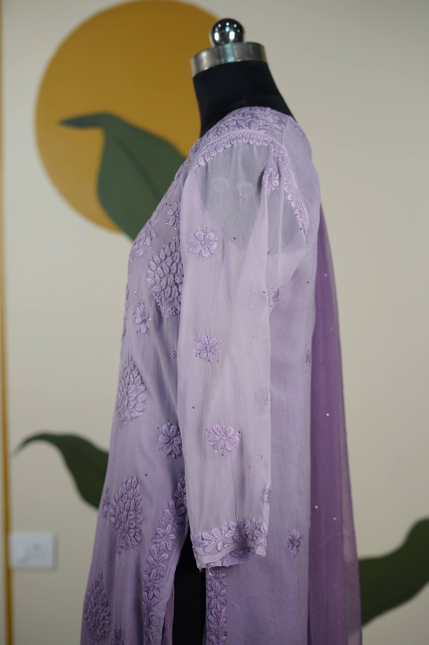 Lilac Ombre Chikankari Dress