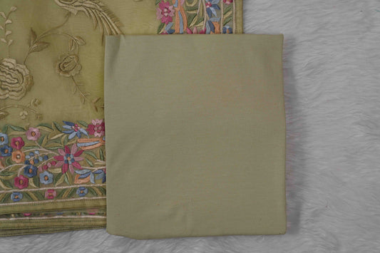 Organza Parsi Gara Pista Green Saree