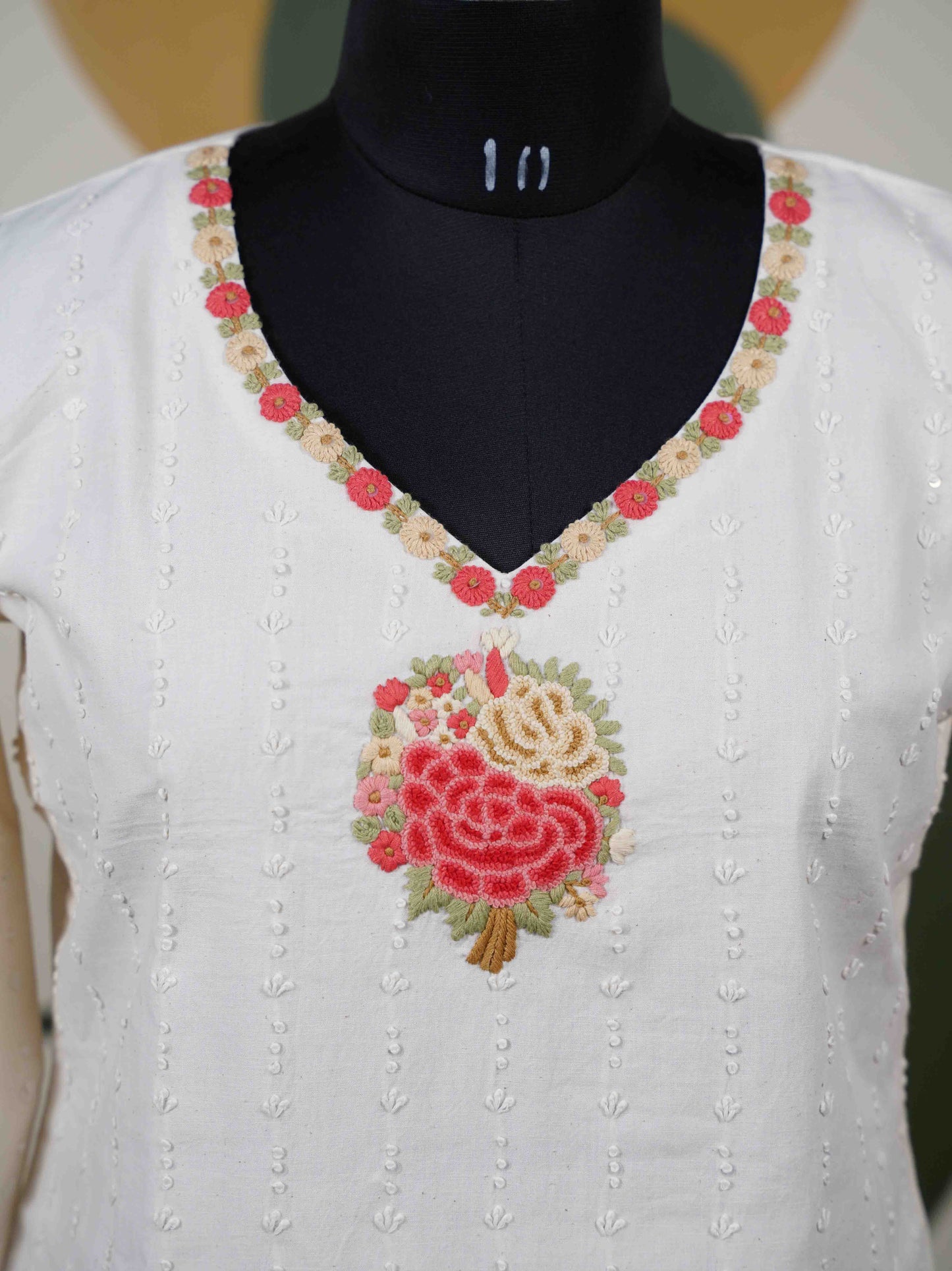 Mirror work duppatta Mul cotton Dress