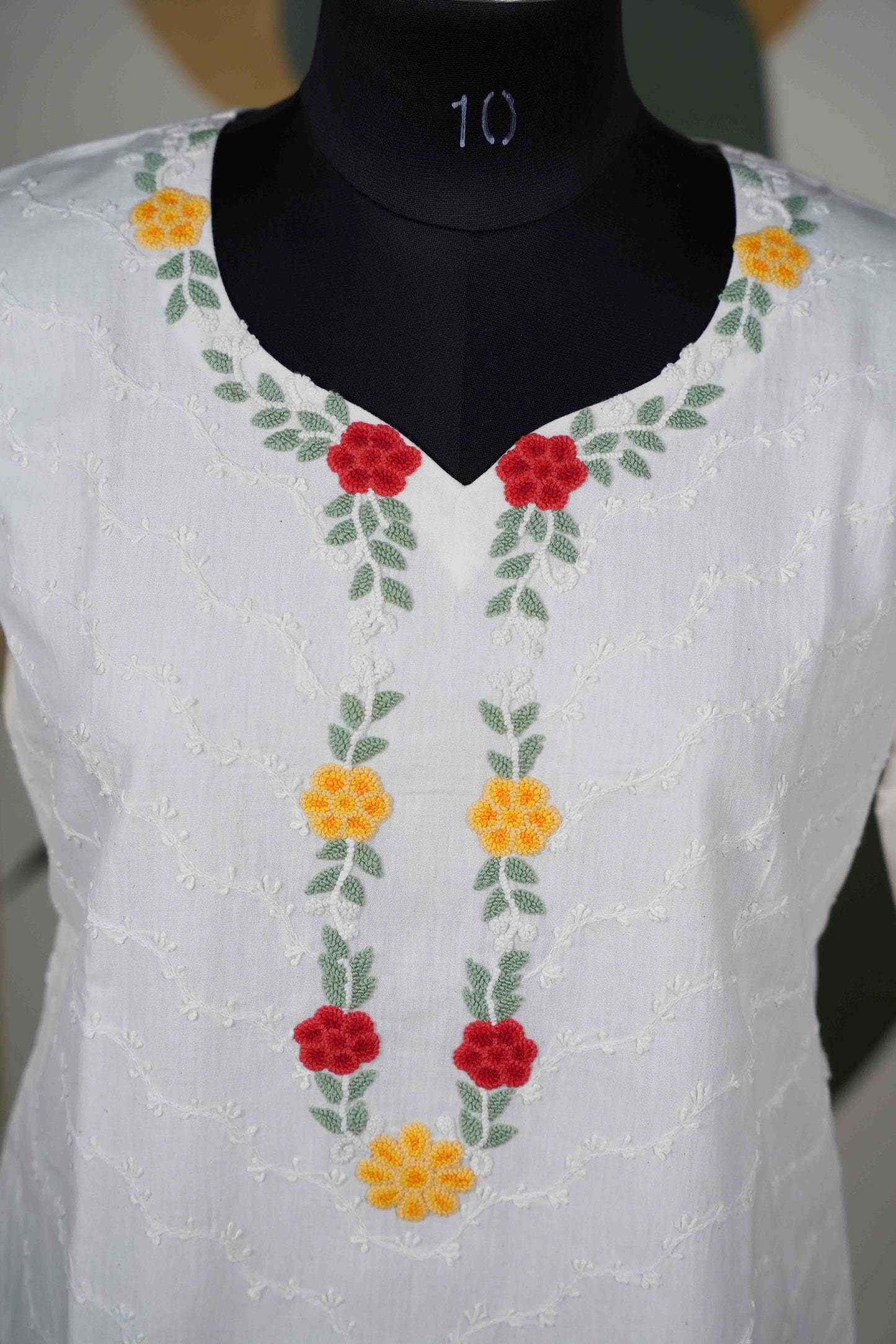 Neck hand work without duppatta Mul cotton Dress