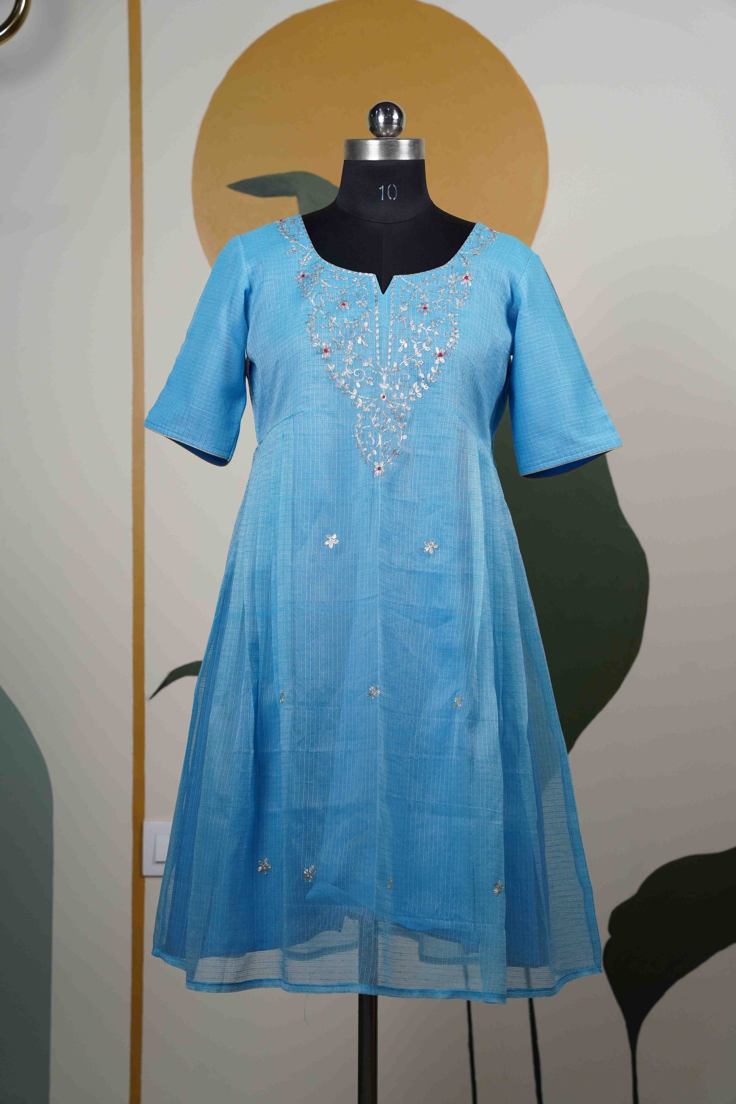 Sky blue Kota neck only Dress