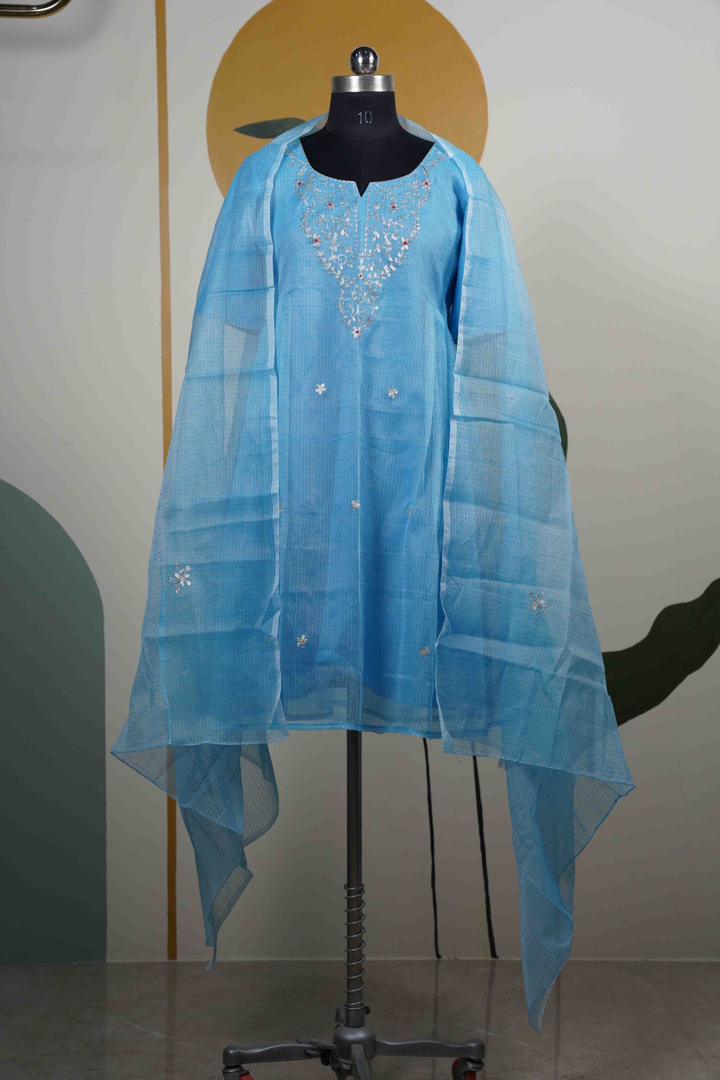 Sky blue Kota neck only Dress