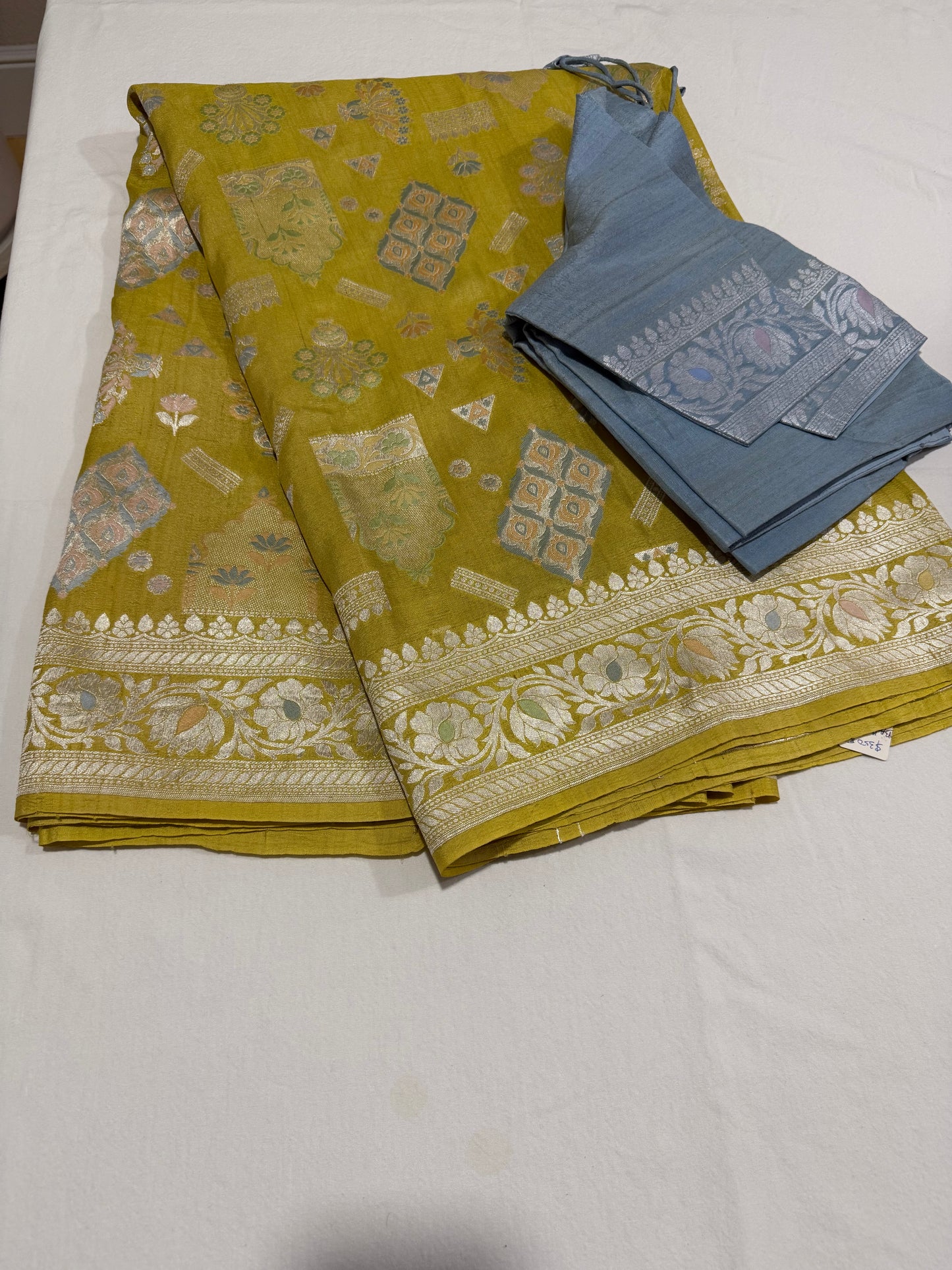 Mustard Tussar Banarasi Georgette
