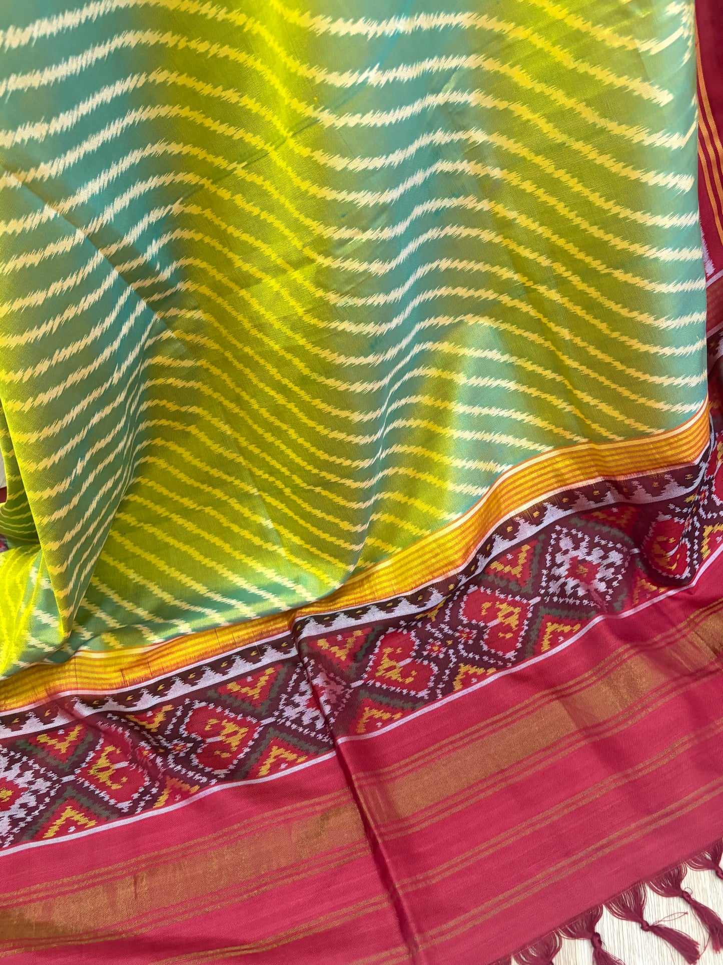 Yellow Leheriya Patan Patola Dupatta