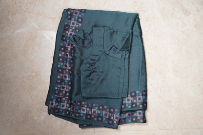 Swarovski Bottle green Saree