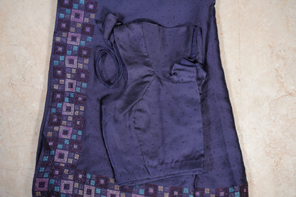 Swarovski Ink Blue Saree
