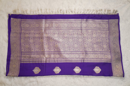 Purple Munga Silk with unique butti