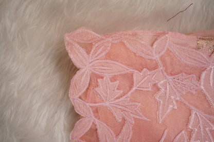 Tussar tissue Saree with a Self-Embroidery Border- Light Pink