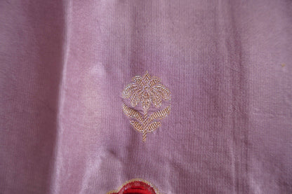 Lilac Banaras Mashru with velvet motifs