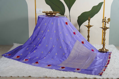 Pastel mauve Banaras velvet motifs
