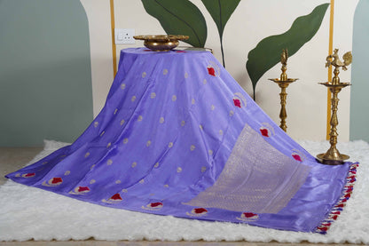 Pastel mauve Banaras velvet motifs