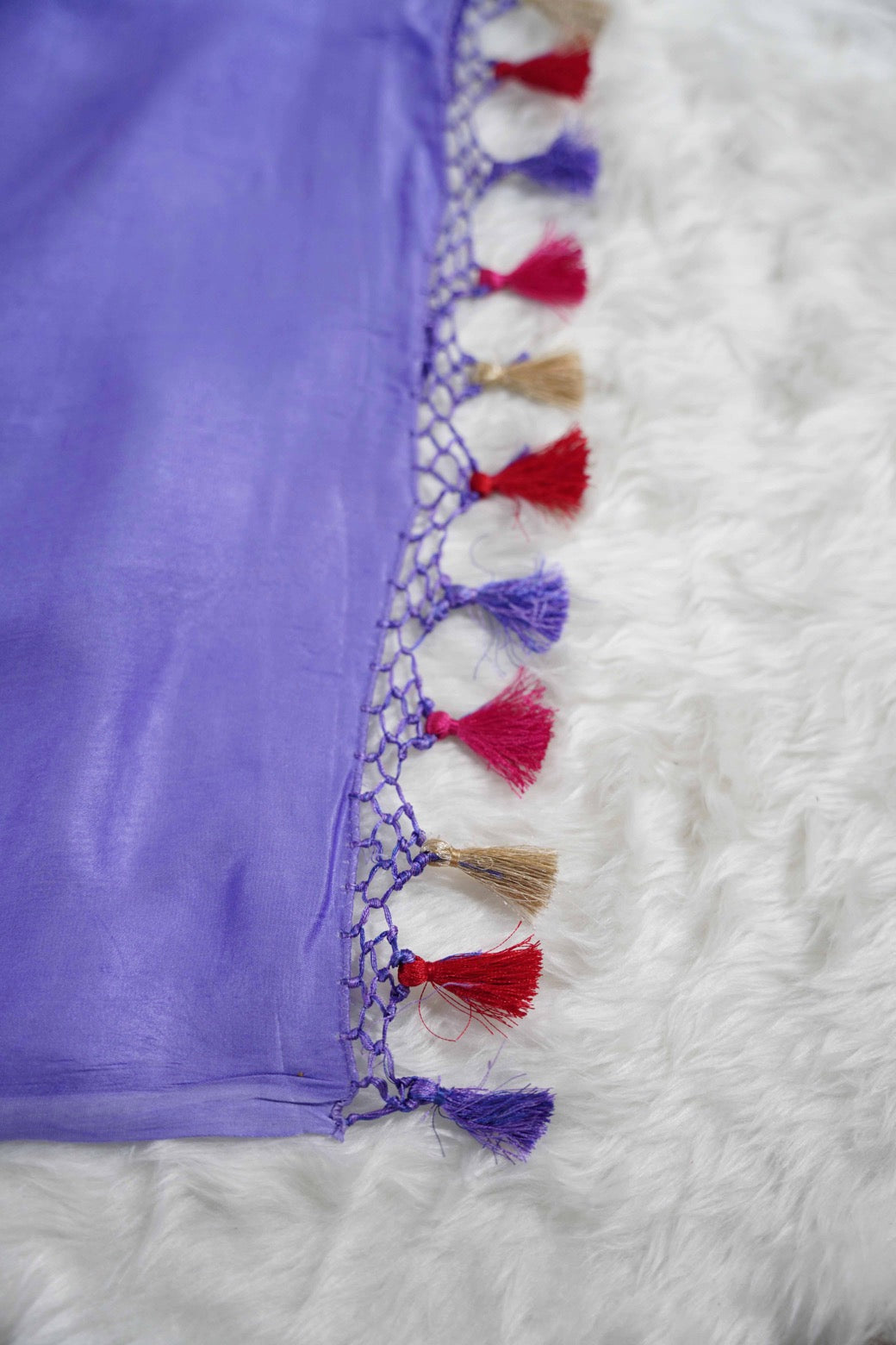 Pastel mauve Banaras velvet motifs
