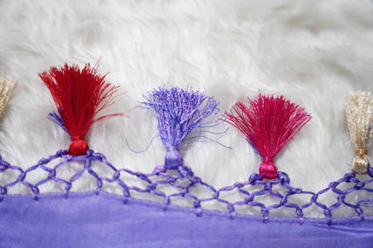 Pastel mauve Banaras velvet motifs