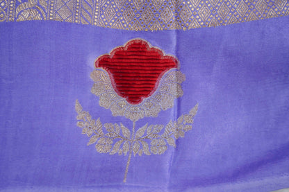 Pastel mauve Banaras velvet motifs