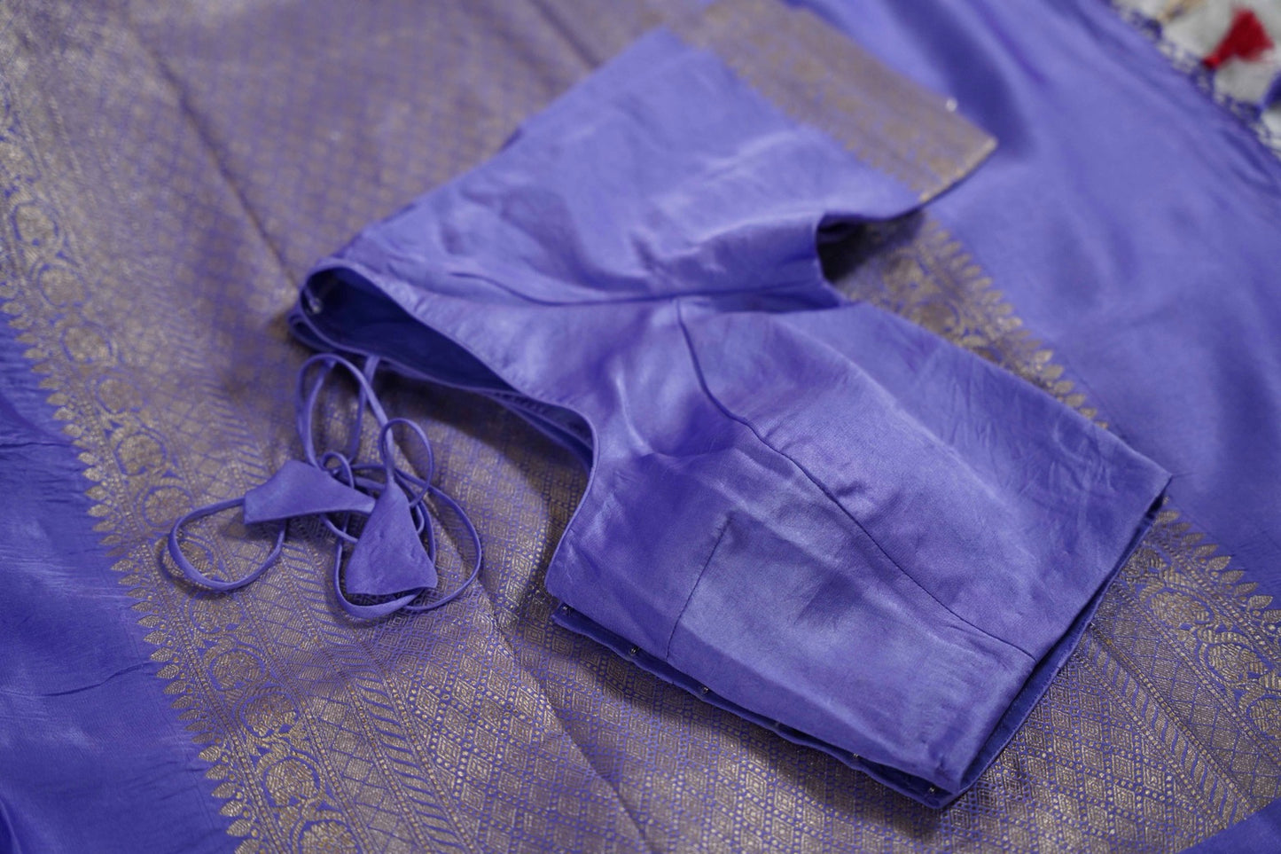 Pastel mauve Banaras velvet motifs