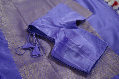 Pastel mauve Banaras velvet motifs