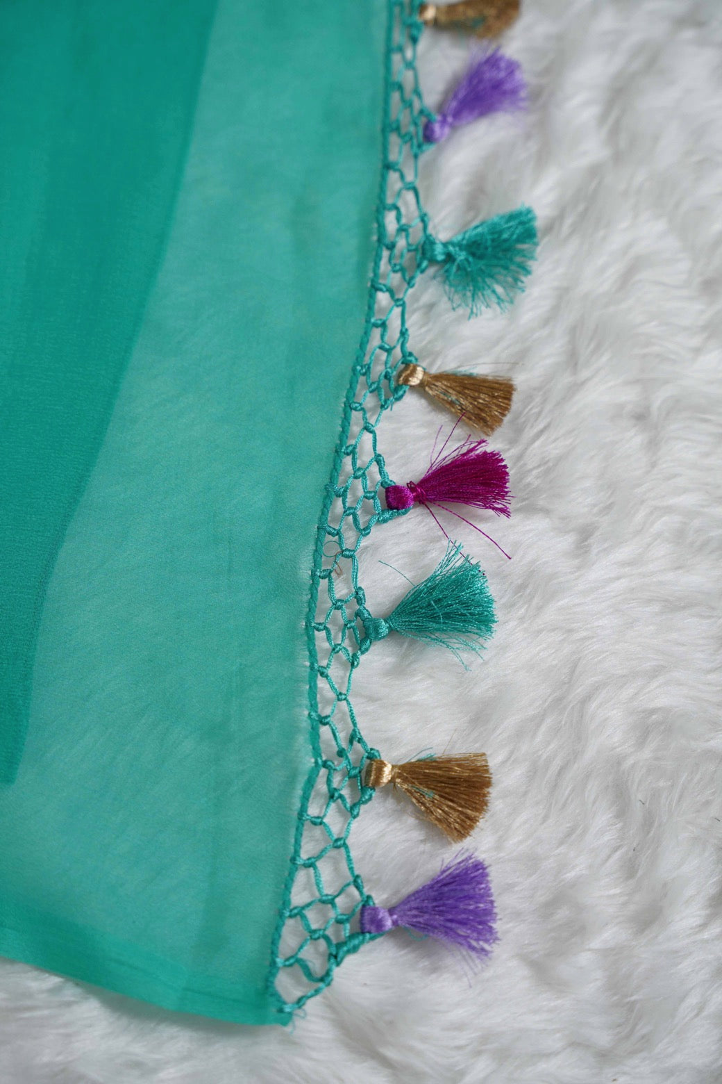 Teal Banaras Velvet motifs