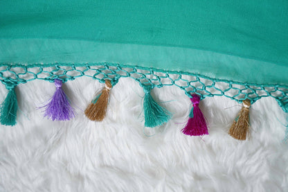 Teal Banaras Velvet motifs
