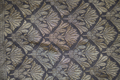 Grey Banaras with Velvet Motifs