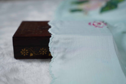 Rainbow Rose Shimoye Chinon Light Blue Saree