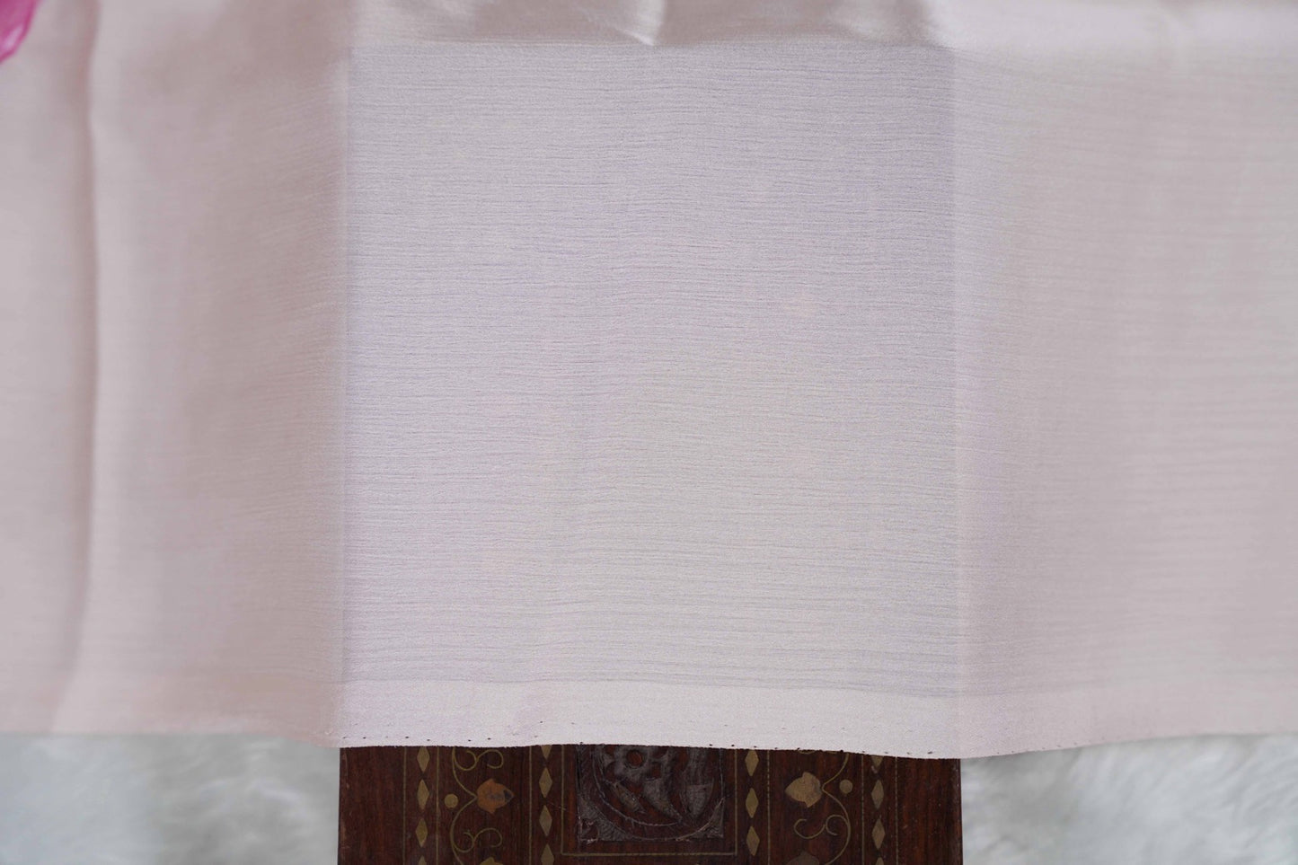 Lotus Painted Shimoye Chinon Peachish Pink Saree