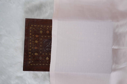 Lotus Painted Shimoye Chinon Peachish Pink Saree