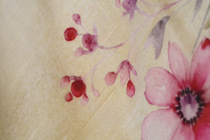 Mulberry Silk Digital print Beige Saree