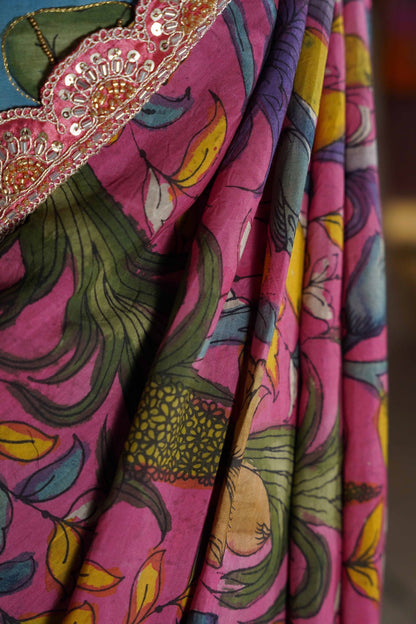 Blue Kalamkari Lehenga