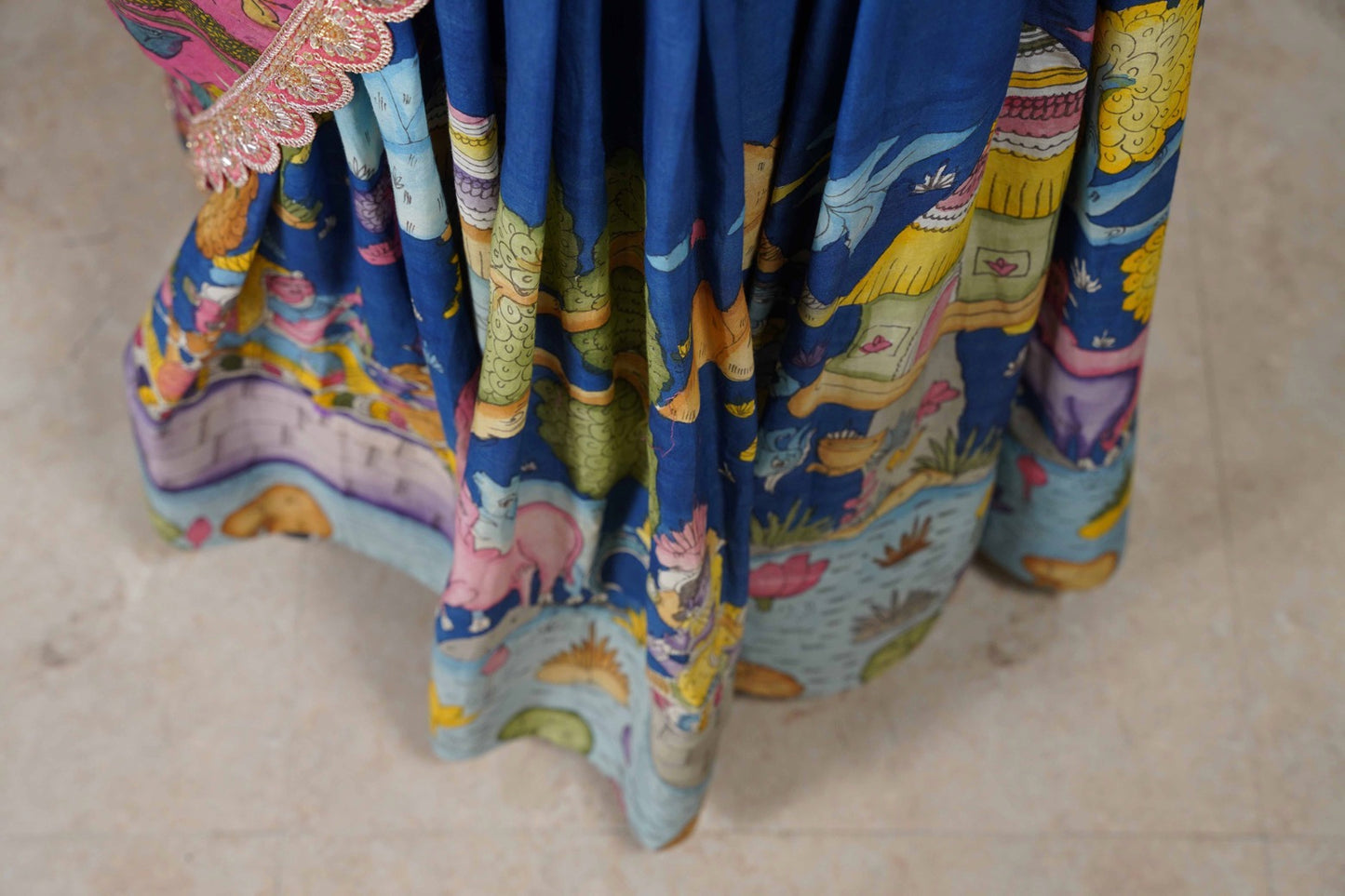 Blue Kalamkari Lehenga