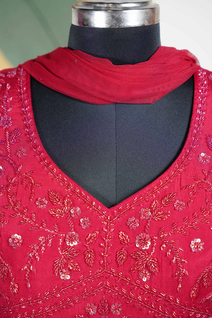 Red with cut dana Long Dress